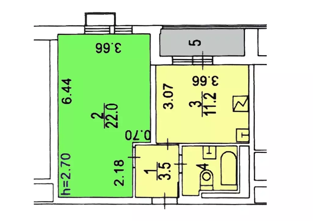 2-комнатная квартира: Москва, улица Академика Скрябина, 3/1к1 (40.4 м) - Фото 0