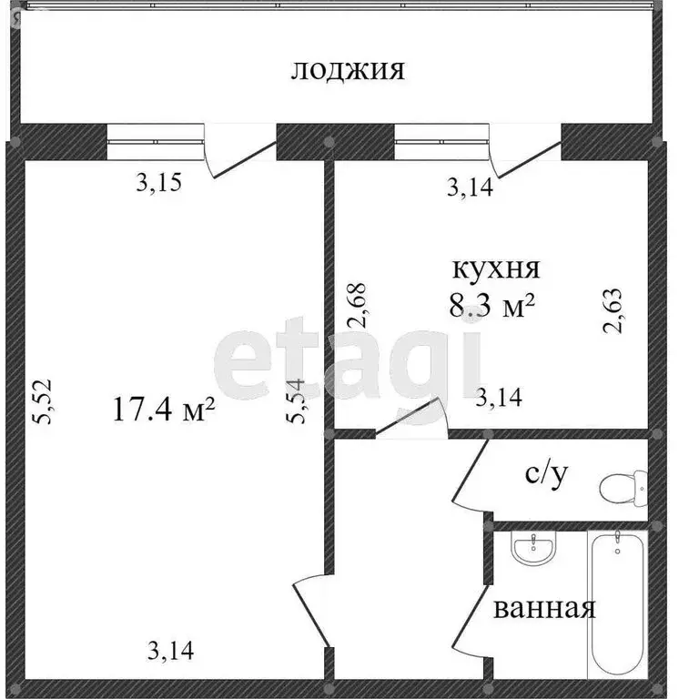 1-комнатная квартира: Белгород, бульвар Юности, 39 (33.6 м) - Фото 1