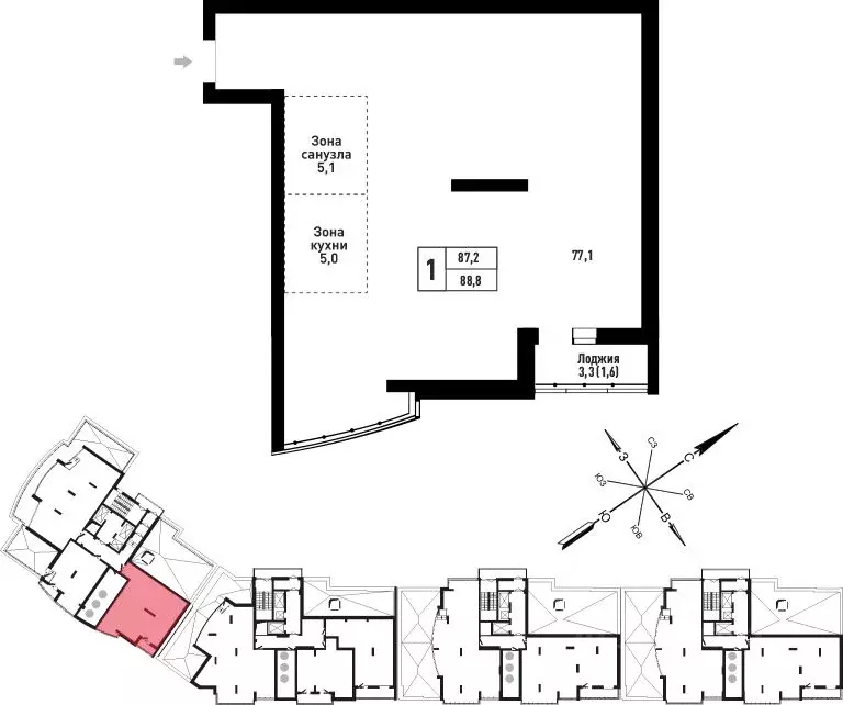 1-к кв. Алтайский край, Барнаул Промышленная ул., 6 (87.0 м) - Фото 1