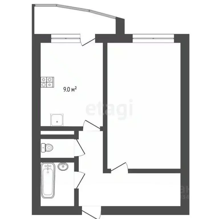 1-к кв. Тюменская область, Тюмень Антипино мкр, ул. Беловежская, 7 ... - Фото 2