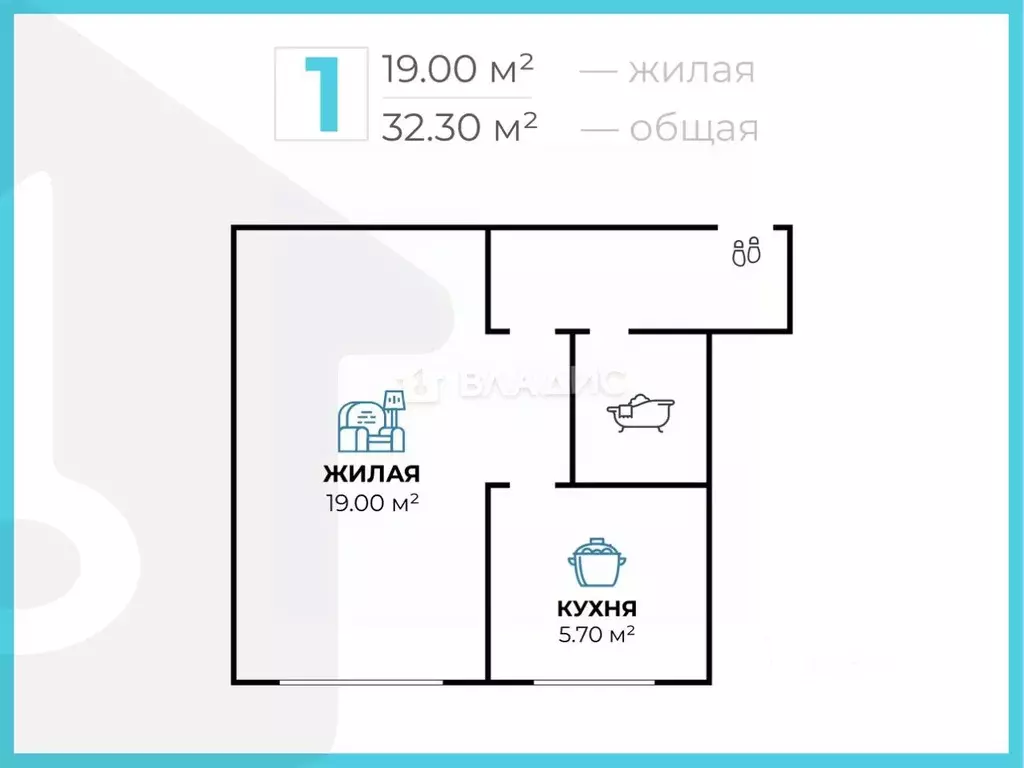 1-к кв. Волгоградская область, Волгоград Пражская ул., 13 (32.3 м) - Фото 2