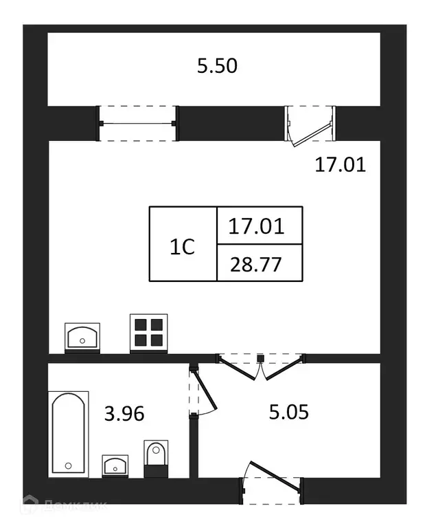 Продаётся квартира-студия, 28.77 м - Фото 1