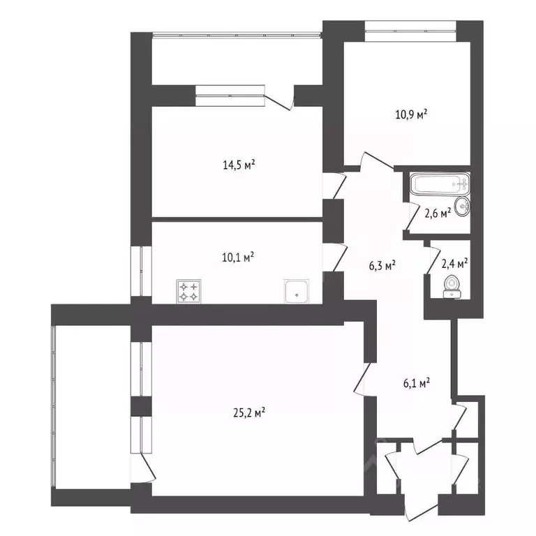 3-к кв. Башкортостан, Уфа ул. Заки Валиди, 5 (80.0 м) - Фото 2