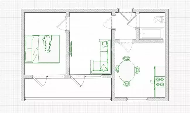 2-к кв. Омская область, Омск Госпитальная ул., 19 (41.3 м) - Фото 2