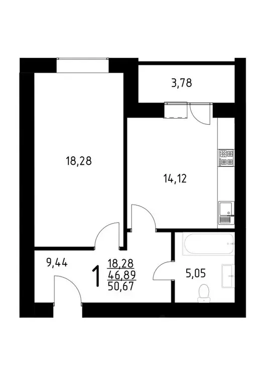 1-к кв. Саратовская область, Энгельс Одесская ул., 87 (50.67 м) - Фото 0