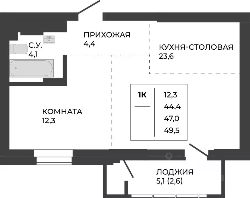 1-к кв. Алтайский край, Барнаул ул. Шумакова, 7к2 (47.0 м) - Фото 0