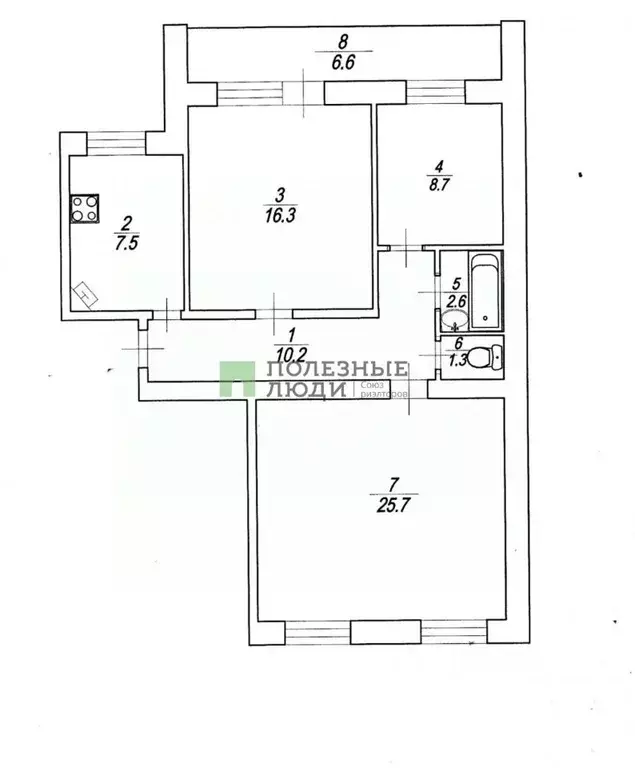 3-к кв. Саратовская область, Саратов ул. Усть-Курдюмская, 7а (72.3 м) - Фото 1