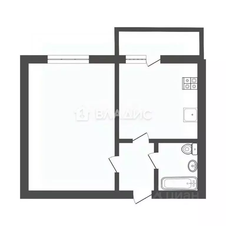 1-к кв. Белгородская область, Белгородский район, Разумное рп ул. ... - Фото 2