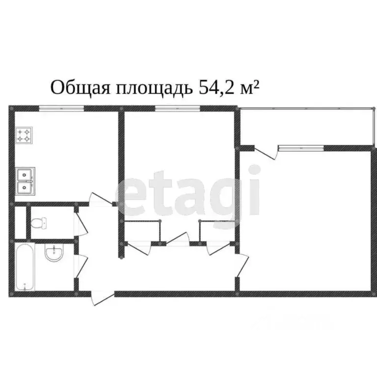 2-к кв. Калужская область, Калуга Малоярославецкая ул., 5 (48.8 м) - Фото 2
