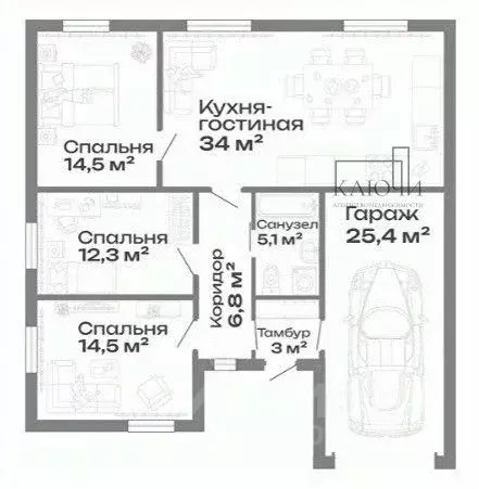 Дом в Челябинская область, Магнитогорск ул. Татьяничевой (115 м) - Фото 2