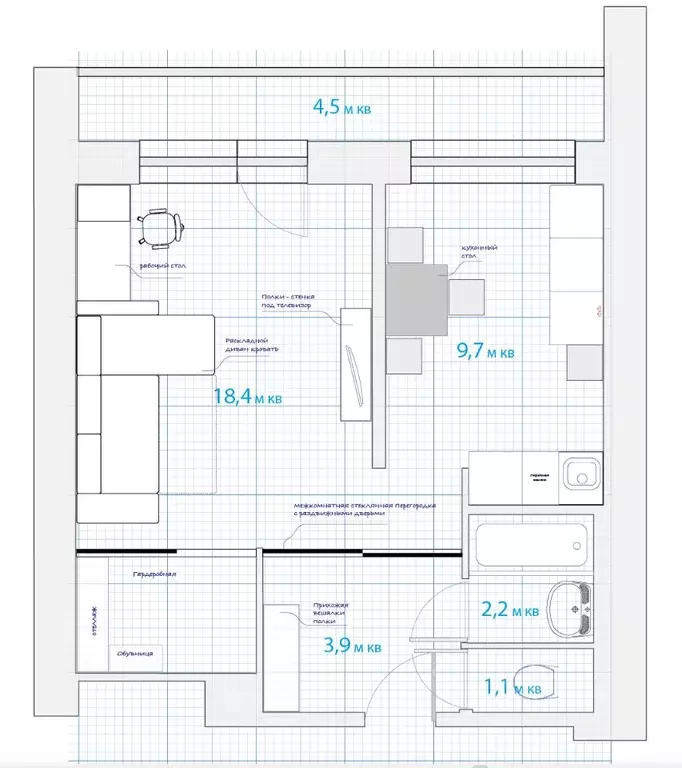 1-к кв. Москва 4-й Верхний Михайловский проезд, 10К1 (34.5 м) - Фото 2