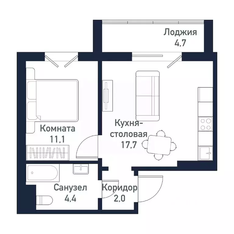 1-к кв. Челябинская область, Челябинский городской округ, пос. ... - Фото 0