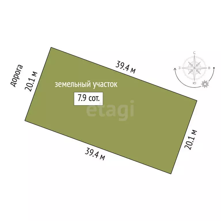 Участок в Тюмень, территория СОСН Русское Поле, Зелёная улица (7.9 м) - Фото 1