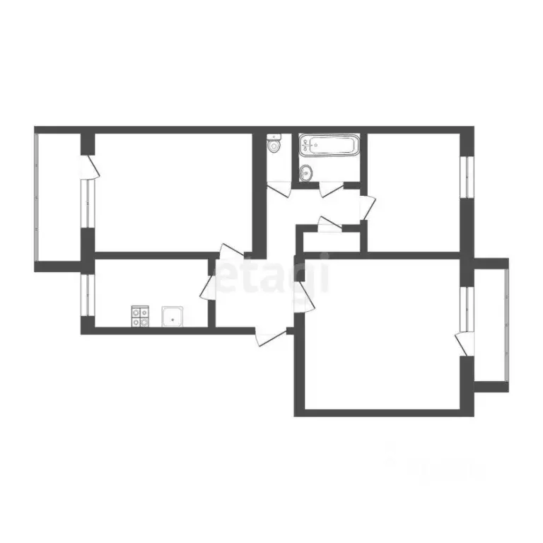 3-к кв. Тюменская область, Тюмень Северная ул., 6 (60.0 м) - Фото 1
