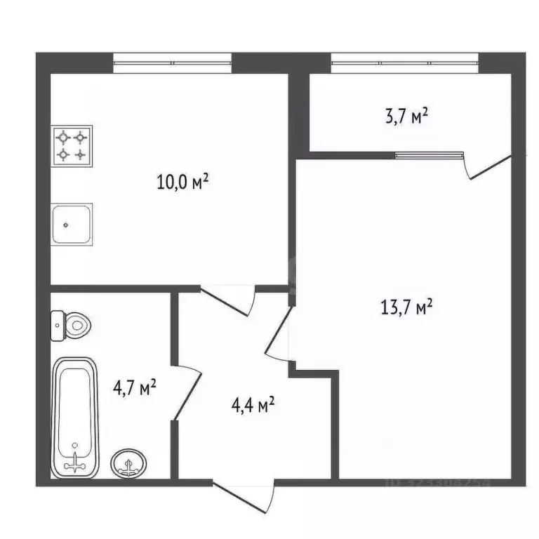1-к кв. Башкортостан, Уфа ул. Менделеева, 156 (36.5 м) - Фото 1
