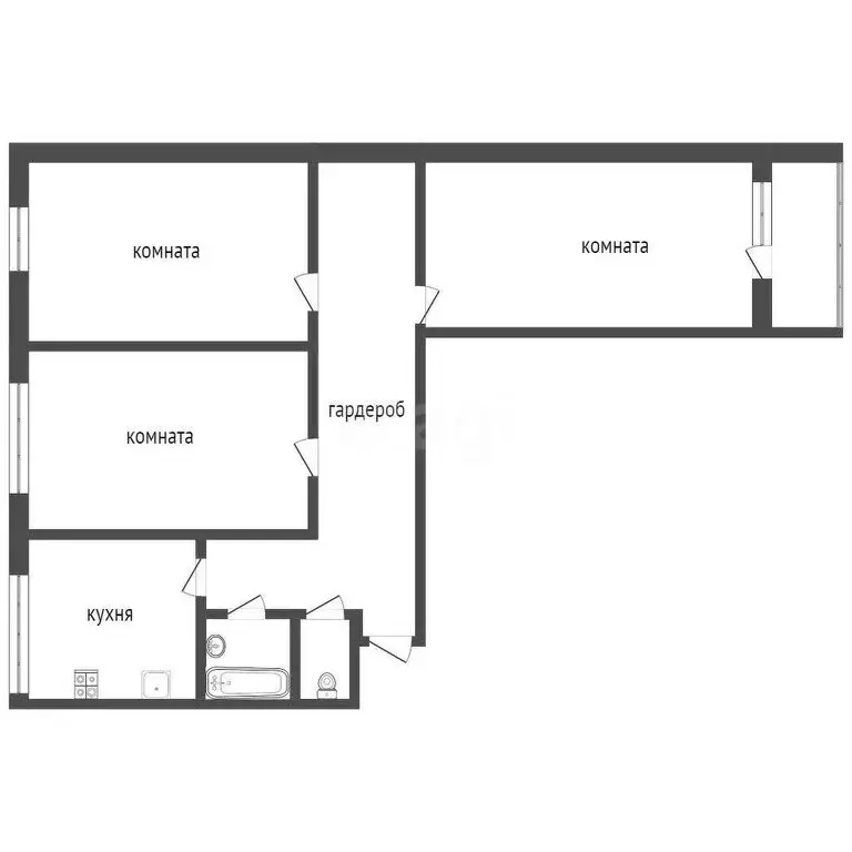 3-комнатная квартира: Воронеж, Пограничная улица, 1 (69 м) - Фото 1