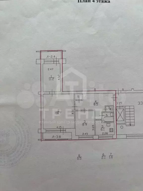 3-к. квартира, 57 м, 4/9 эт. - Фото 0