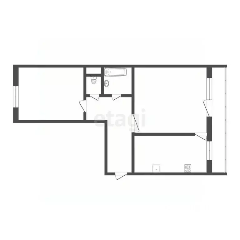 2-к кв. Ульяновская область, Ульяновск ул. Шолмова, 39 (53.8 м) - Фото 2