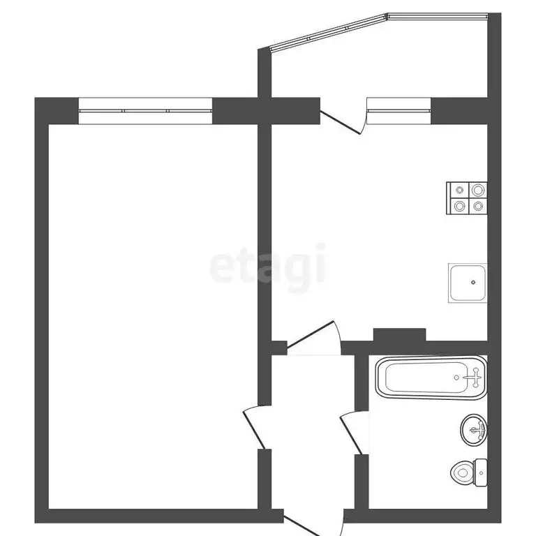 1-комнатная квартира: Воронеж, Ленинградская улица, 82В (32 м) - Фото 1