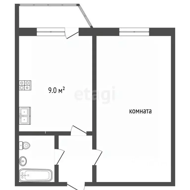 1-к кв. Московская область, Дмитровский муниципальный округ, ... - Фото 2