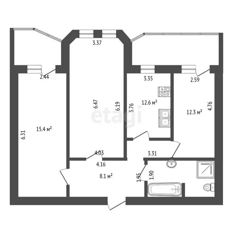 3-комнатная квартира: Тольятти, улица Родины, 36 (100 м) - Фото 0