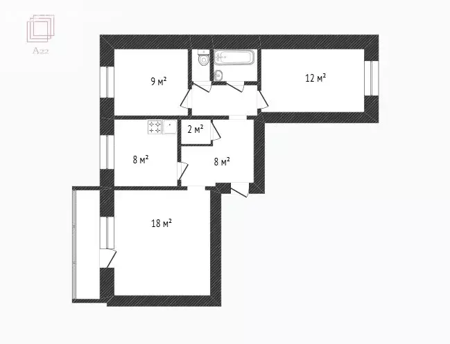 3-комнатная квартира: Барнаул, улица Энтузиастов, 28 (62 м) - Фото 1