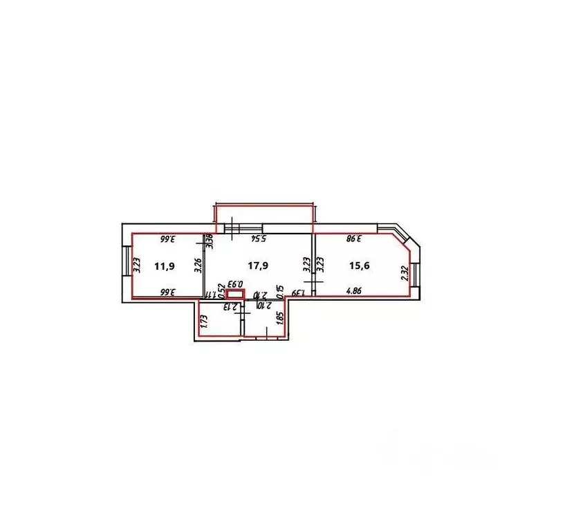 Квартира, 2 комнаты, 52.8 м - Фото 1