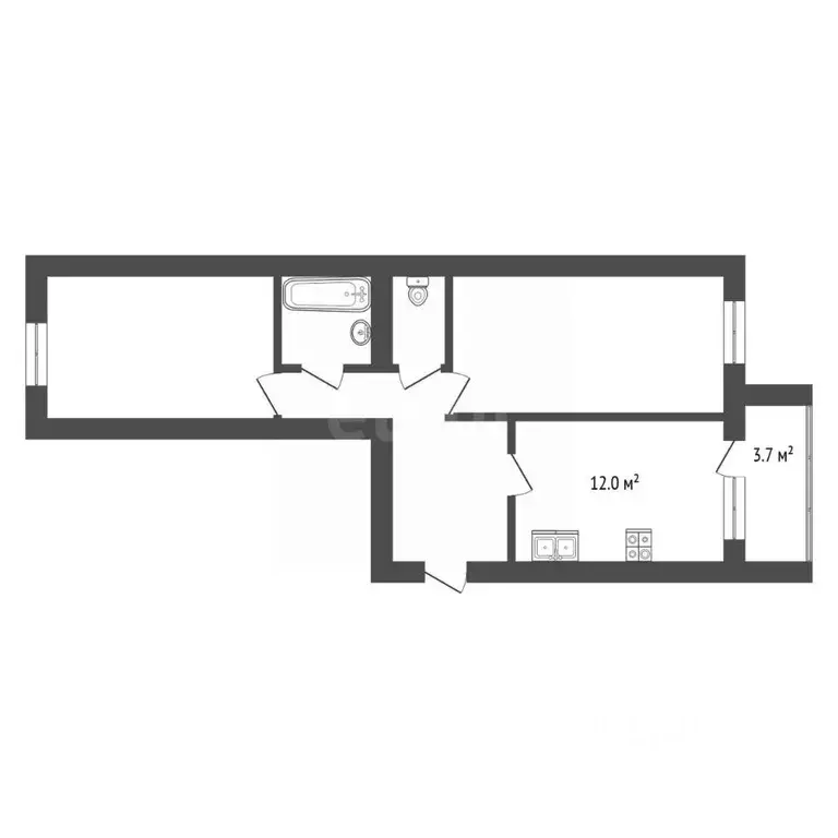 2-к кв. Тамбовская область, Тамбов ул. Имени С.И. Савостьянова, 14 ... - Фото 2
