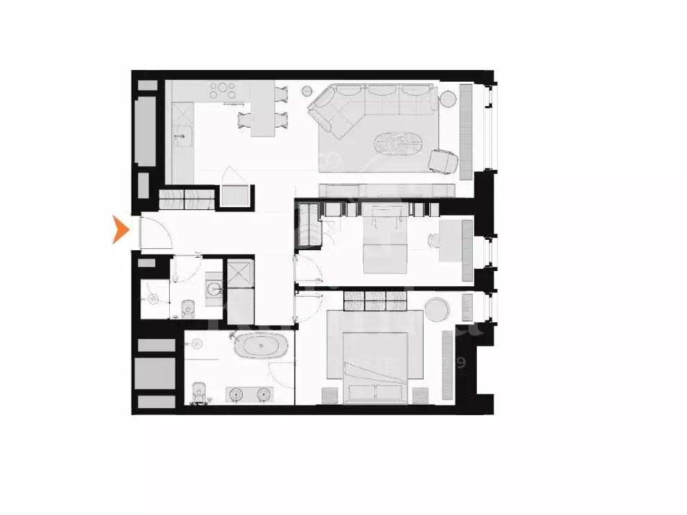 3-комнатная квартира: Москва, Поклонная улица, 9 (84.8 м) - Фото 1