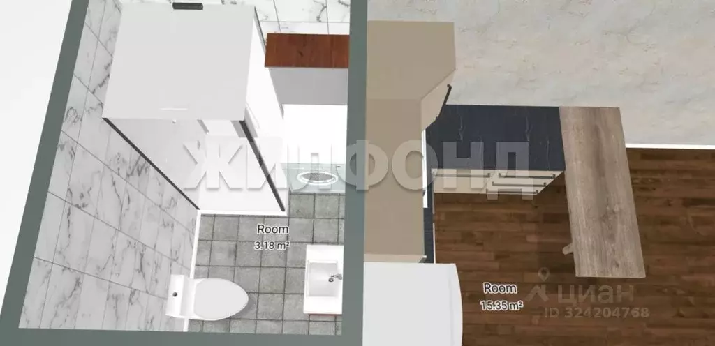 1-к кв. Новосибирская область, Новосибирск ул. Ватутина, 4 (18.5 м) - Фото 1