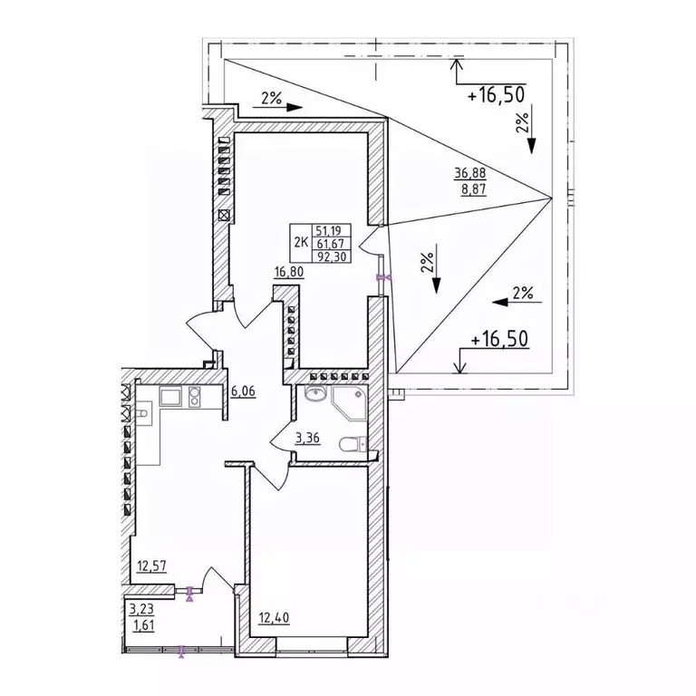 2-к кв. Калининградская область, Зеленоградск  (92.3 м) - Фото 1