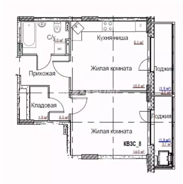 2-к кв. Пермский край, Пермь ул. Вильямса, 29 (51.2 м) - Фото 1