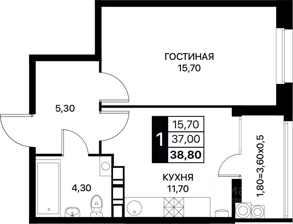 1-к кв. Ростовская область, Ростов-на-Дону ул. Берберовская (38.8 м) - Фото 0