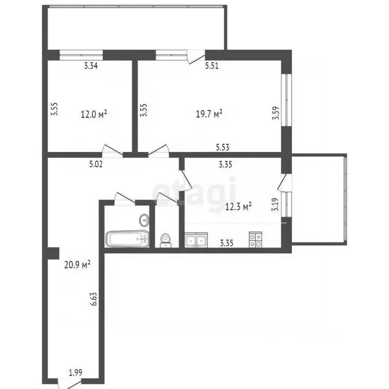 2-к кв. Вологодская область, Вологда Водники мкр, ул. Северная, 16А ... - Фото 2