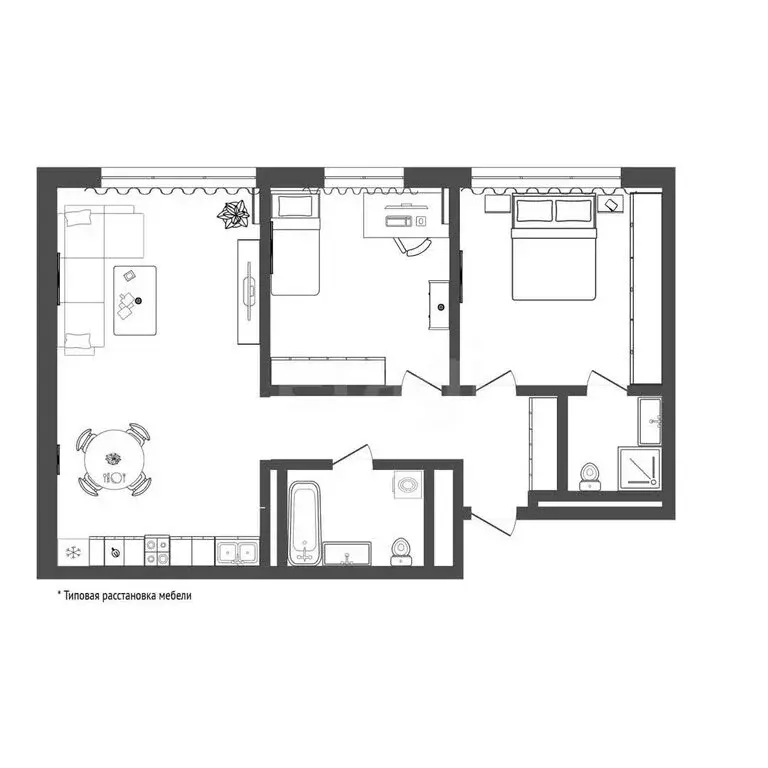 2-комнатная квартира: Тюмень, улица Виктора Тимофеева, 10 (63 м) - Фото 1