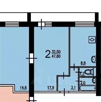 2-к кв. Москва ул. Бутлерова, 38К3 (47.2 м) - Фото 2