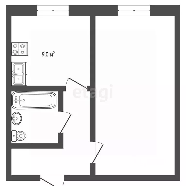 1-к кв. Ярославская область, Рыбинск ул. Ухтомского, 8 (31.3 м) - Фото 1