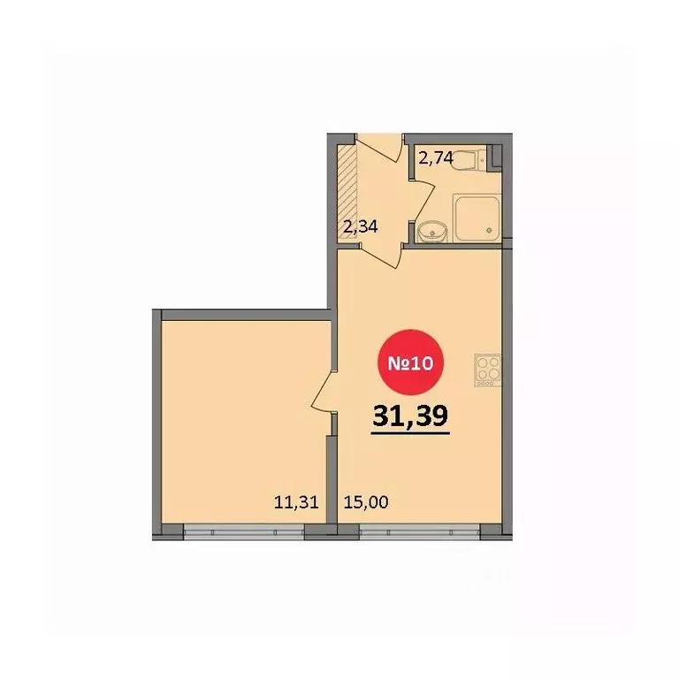 1-к кв. Крым, Черноморское пгт ул. Димитрова, 1А (31.39 м) - Фото 2