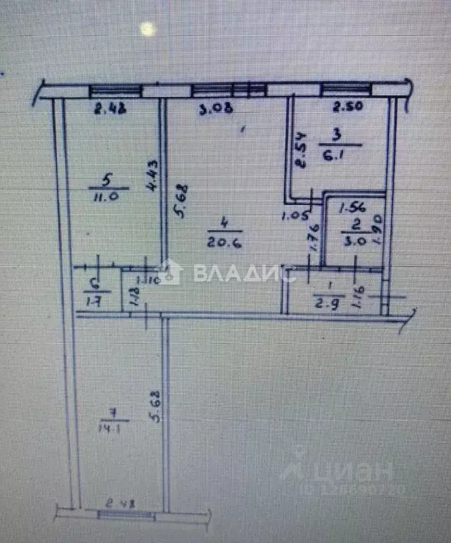 3-к кв. Владимирская область, Владимир ул. Балакирева, 27 (59.0 м) - Фото 2