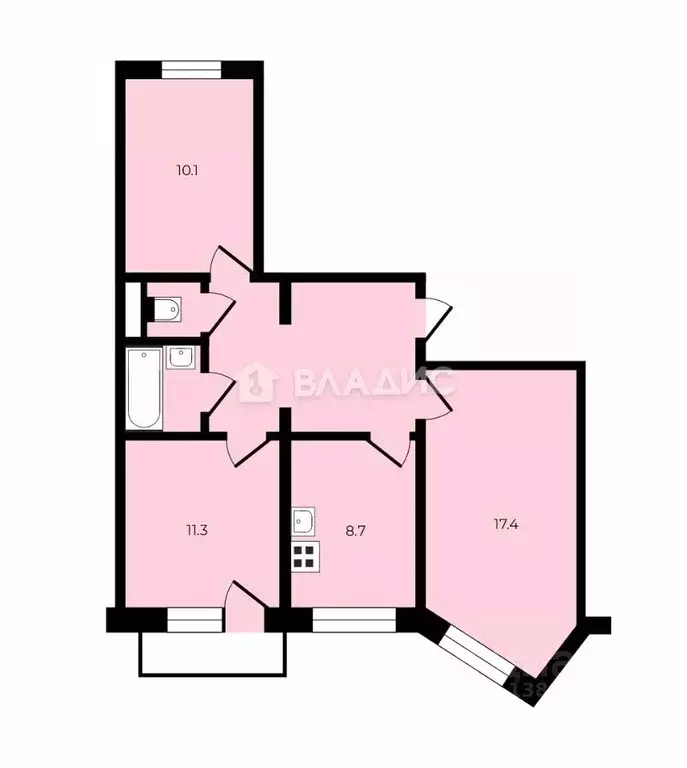 3-к кв. Липецкая область, Липецк Звездная ул., 13/2 (63.5 м) - Фото 2