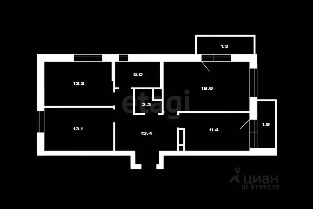 3-к кв. Татарстан, Казань Проточная ул., 12 (77.1 м) - Фото 2
