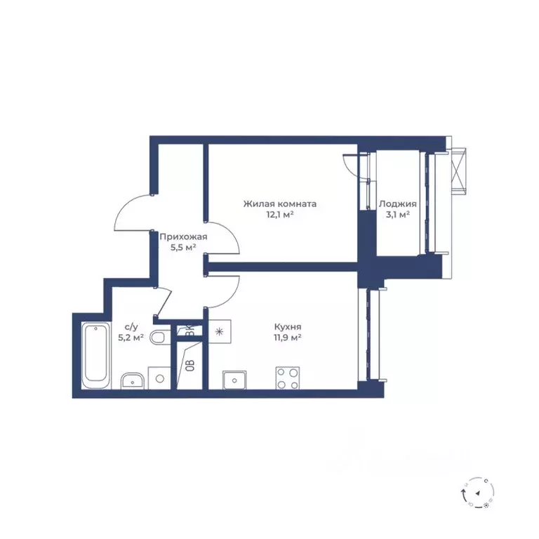 1-к кв. Московская область, Мытищи Набережная ул. (36.3 м) - Фото 1