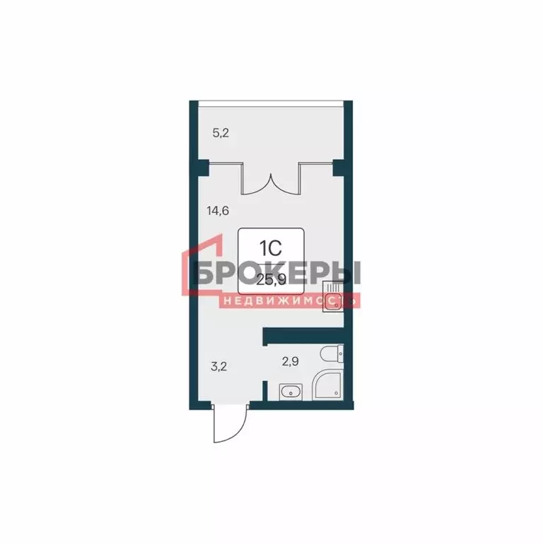 Квартира-студия: Алупка, Севастопольское шоссе, 6Ак1 (25.9 м) - Фото 1