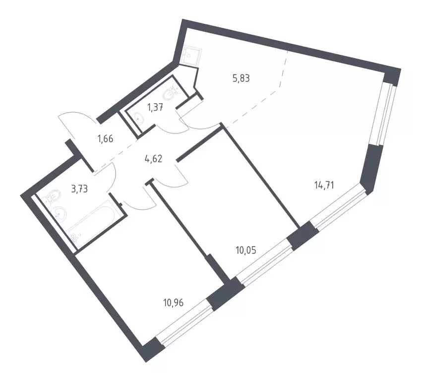 2-комнатная квартира: село Лайково, микрорайон Город-Событие, ЖК ... - Фото 1