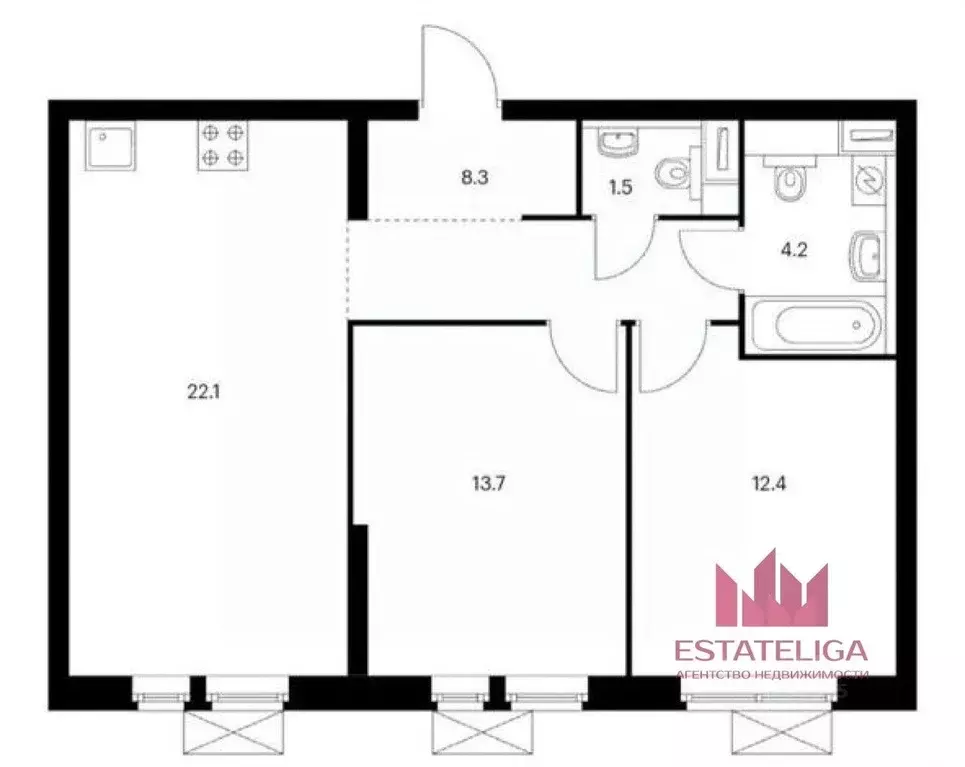 3-к кв. Московская область, Котельники ул. Сосновая, 5к1 (65.0 м) - Фото 2