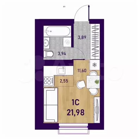 Квартира-студия, 22 м, 17/23 эт. - Фото 0