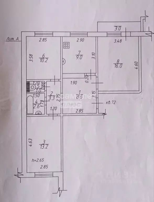 3-к кв. Липецкая область, Грязи Ленинская ул., 5 (63.0 м) - Фото 1