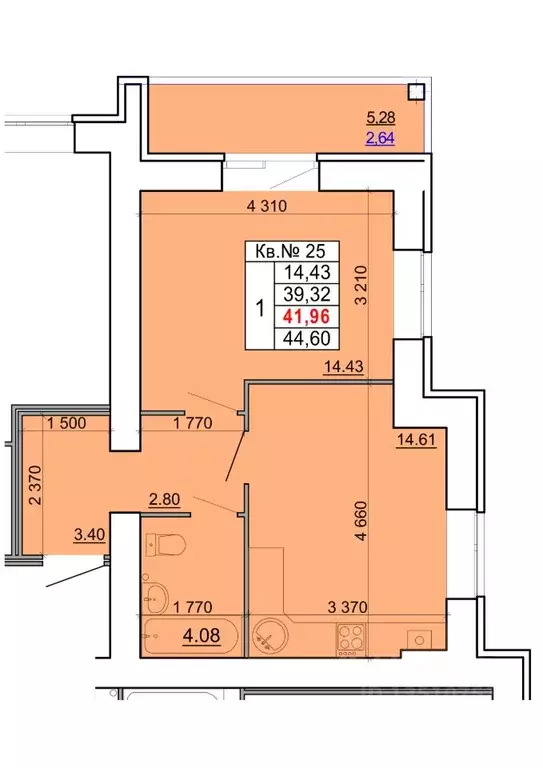 1-к кв. Костромская область, Кострома ул. Скворцова, 2 (41.96 м) - Фото 0