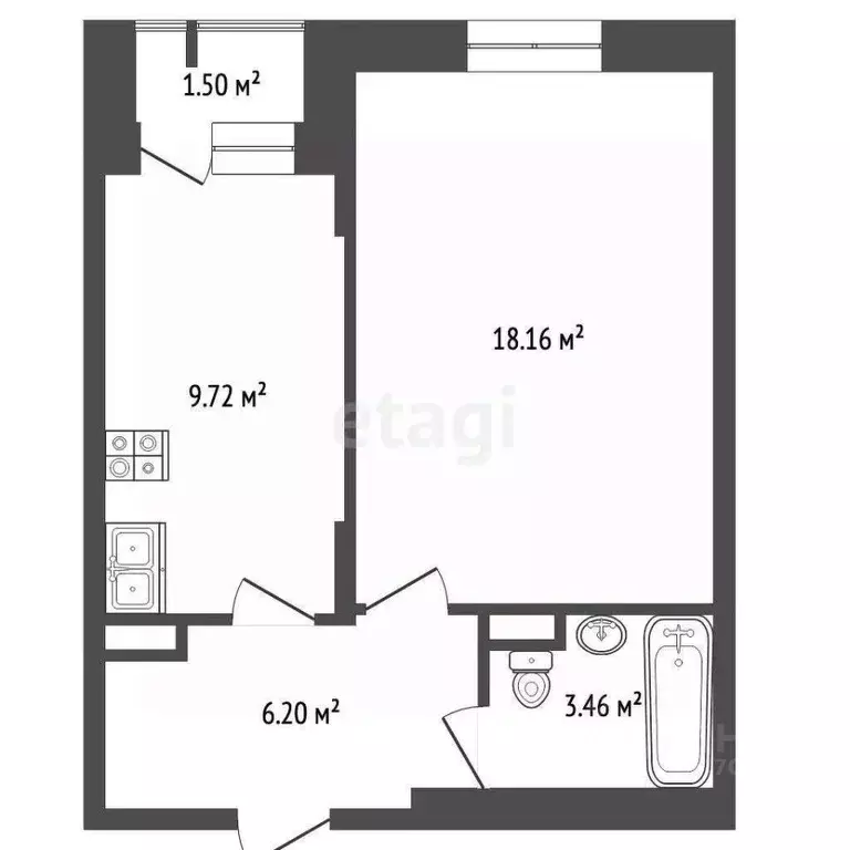 1-к кв. Московская область, Раменское ул. Березовая Роща, 6 (36.9 м) - Фото 2