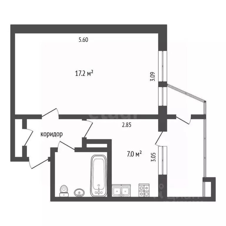 1-к кв. Камчатский край, Петропавловск-Камчатский ул. Ларина, 7 (30.7 ... - Фото 2